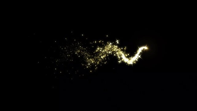 Gold particles glitter lights shining blinking with shiny stars and flare rays, glitter swash shiny, flare and stardust scatter across shiny sparkles 4K
