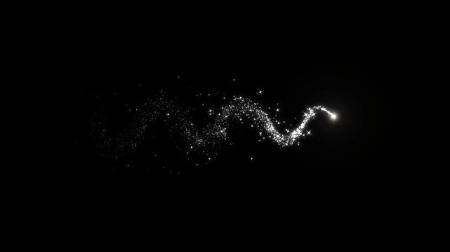 Silver glitter particles star, Shimmering silver glitter particles, glitter dust with sparkling light particles creating a magical effects, Shiny glitter Star shaped animation, 4K