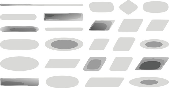 Realistic vector drop shadow from different angles, sizes and directions. Isolated eye shadow collection on white background. Overlay shadow effects