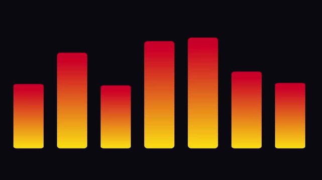 Animated Audio Equalizer Bars Motion Background Red Yellow Fire Gradient Sound Wave Music Loop