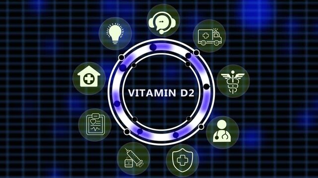 Vitamin D2 Ergocalciferol Molecular Structure and Bone Health 4K Animation
