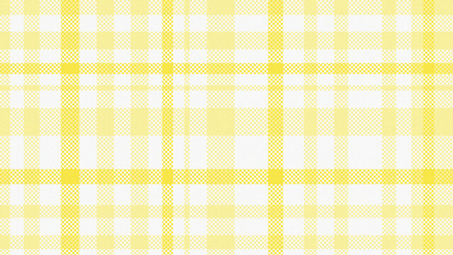 Yellow plaid fabric pattern for fashion and decor. Bright textile design for home and clothing. Stylish textile background.
