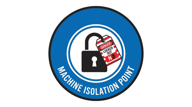 Machine isolation point icon indicating locked out danger