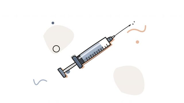 Syringe Medical Injection Hand Drawn Animated Illustration Loop