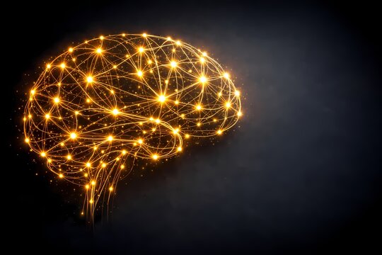 Bionic brain with light threads (Neural Network Brain Grid)