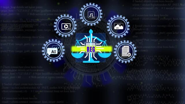 Sci-Fi Enterprise REG Framework Security Overlay Asset for Professional Video Editors. 4K Motion Graphic