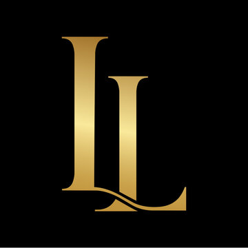 Luxury LL Monogram Logo | Elegant Double L Initials | Gold Lettermark Branding