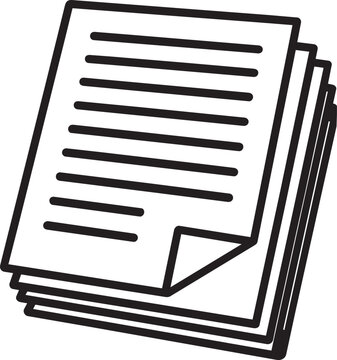Stacked loose paper pile document file office administration stationery print collateral simple line outline vector editable stroke illustration