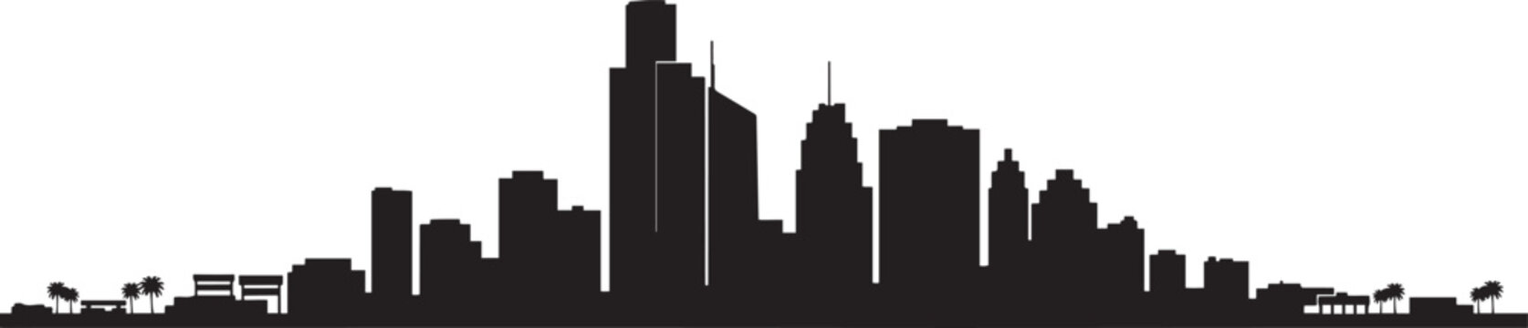 Vector Houston Skyline. black icon silhouette vector