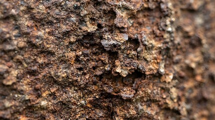 Fototapeta premium A close-up view of a rusted steel surface texture with rough industrial background