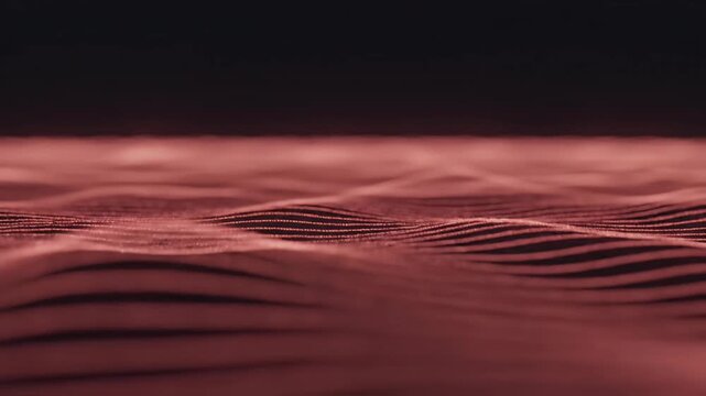 Abstract red wavy lines forming organic terrain texture.