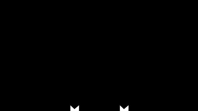 Minimalist White Double Down Arrows Animation on Black Background, Motion Graphic of Scrolling and Downloading Pointer UI UX Element