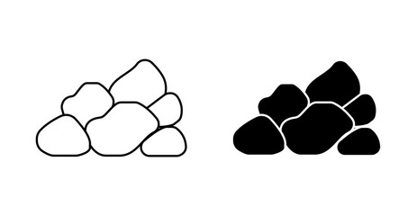 Natural Rocks Icon,  Stone Boulder and Geological Material Vector © VectoraArt