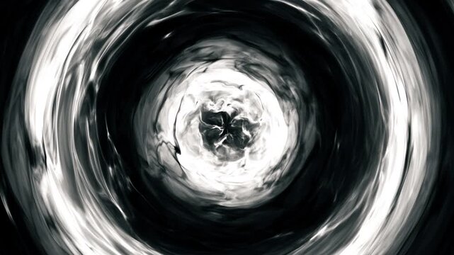 Black and white concentric brush tunnel loop