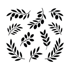 Fototapeta premium Olive branch wreath vector illustration. Hand-drawn laurel garland for logo design and branding.