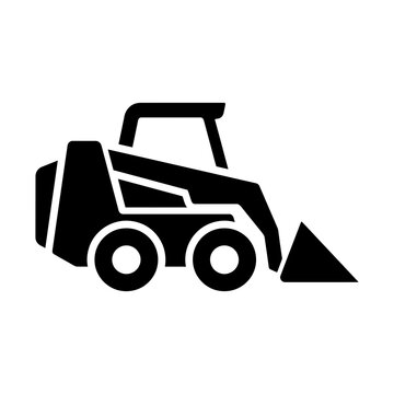 skid steer loader glyph icon
