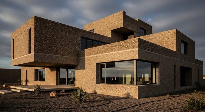 Modern brick house exterior