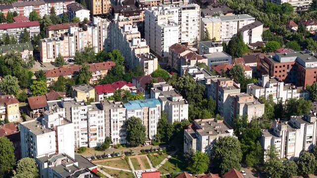 Drone Shot of Residential Buildings Complex in Banja Luka, Republika Srpska, Bosnia and Herzegovina