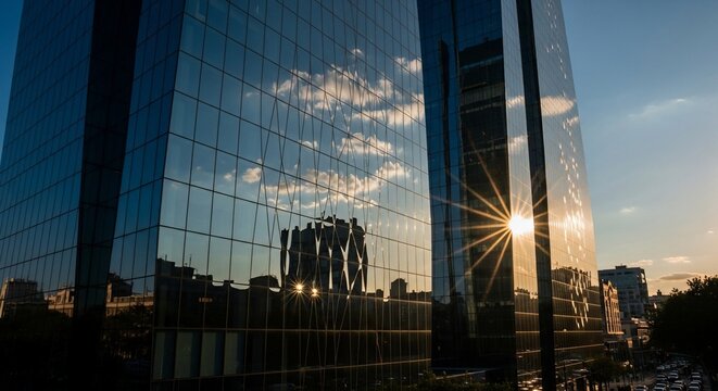 Modern corporate building reflection
