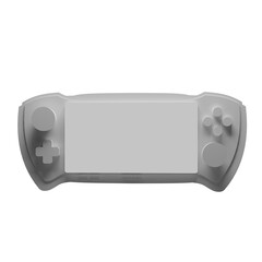 3d object render front view portable game console with white screen illustration background  © Hary