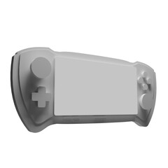 3d object render on right side view portable game console with white screen illustration background  © Hary
