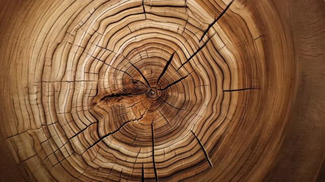 Tree Ring Close-up: A detailed close-up of a tree stump reveals the intricate patterns and textures of its growth rings, showcasing nature's chronological record and organic beauty.