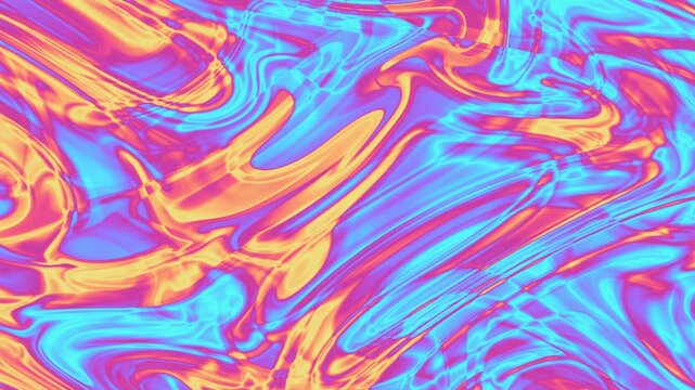 Colorful neon liquid marble looping background
