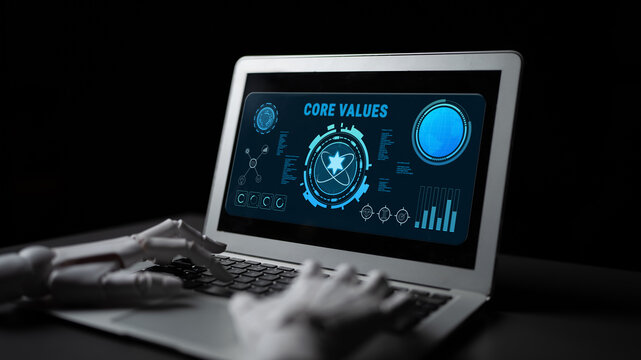 AI guided implementation of corporate core values and business ethics. These AI monitored principles guide the company culture and vision. Motif