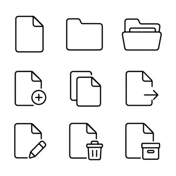 File and Folder Management Icon Set