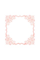 Fototapeta premium pink floral frame watercolor on isolated background
