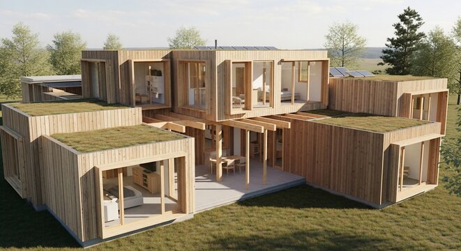 Modern wooden house architecture design