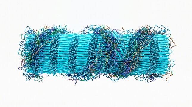 3D Molecular Diagram of Beta-Sheet Crystal Structure in Artificial Spider Silk
