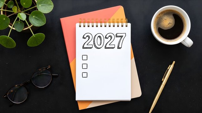 New Year 2027 Goals Workspace with Resolution Planning