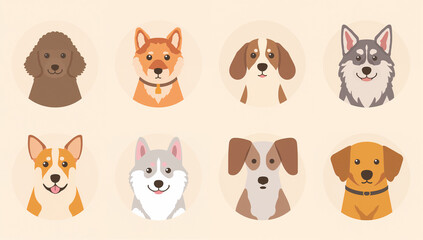 Fototapeta premium 犬種ごとの特徴を楽しく学べる図鑑カード素材