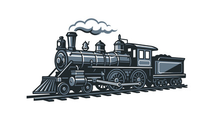 Vintage Steam Locomotive Train Engine. © Azkiya