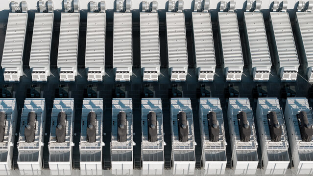 Aerial view modern data center computing infrastructure