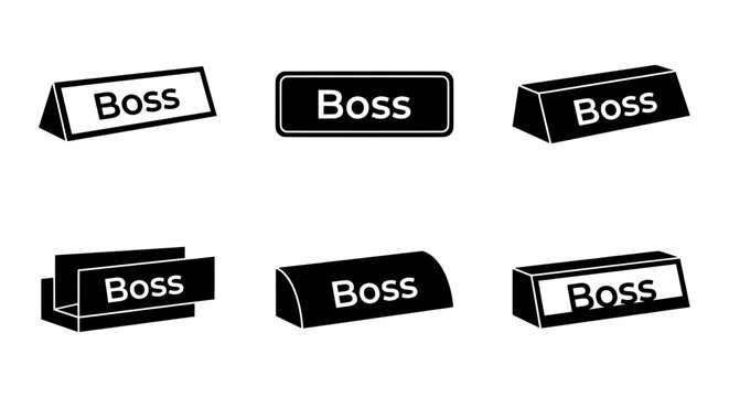 Boss Nameplates, Office Desk Signs, Professional Business Labels, Leadership Designation