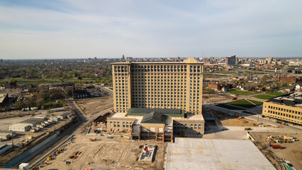 Naklejka premium Michigan Central Station Detroit undergoing major historic renovation