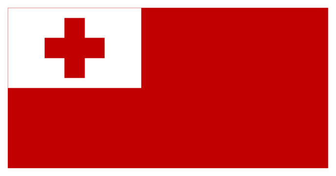 Rectangle Tonga Flag Ocenia Country