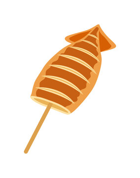 イカ焼きのイラスト 縁日・夏祭り・夜店・屋台グルメ ベクター素材