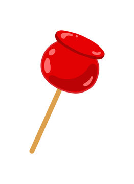 りんご飴のイラスト 縁日・夏祭り・夜店・屋台スイーツ ベクター素材
