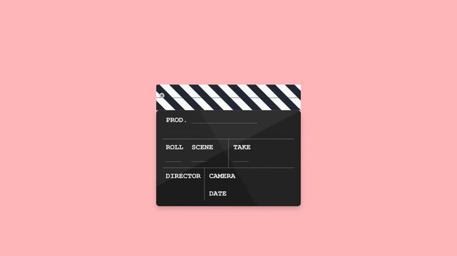 Movie clapperboard for film production and cinema industry