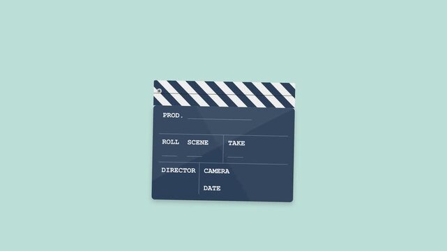 Clapperboard film slate animation for movie production and cinematic video projects