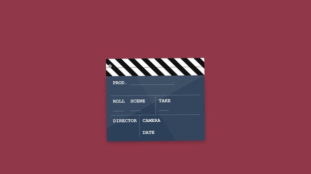 Movie clapperboard icon for film production and cinema industry