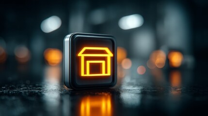Obraz premium Icon of Warehouse Notification Concept in Logistics Environment