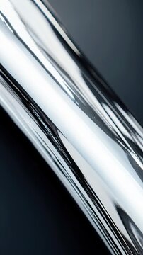 Abstract metallic surface with reflective curves creates dynamic visual movement
