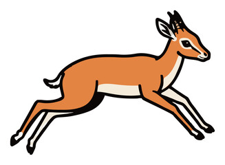 Fototapeta premium Dik-dik antelope jumping isometric vector illustration. Generative AI