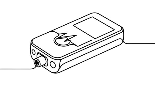 Vintage mp3 player illustration on white background.