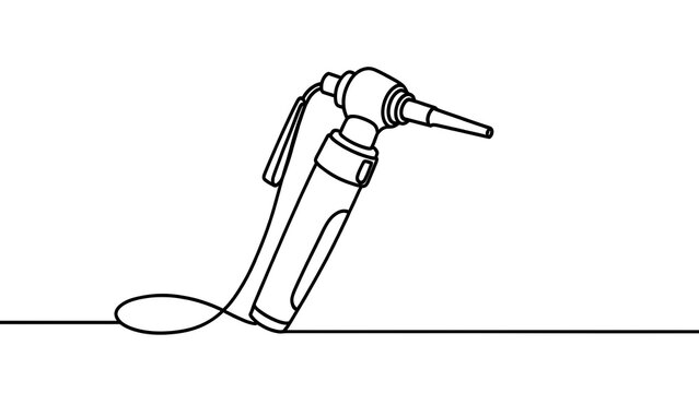 Minimalist line art drill white background.