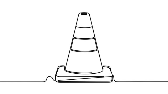 Orange traffic cone illustration on white background.
